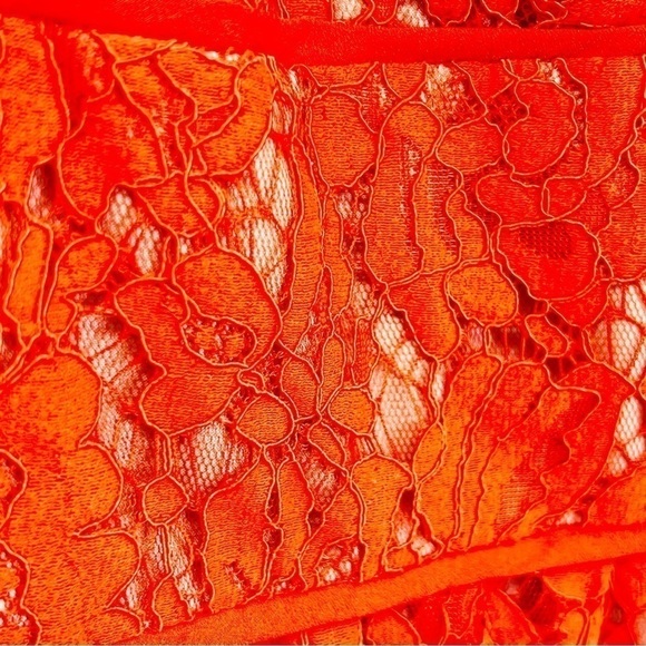 Adrianna Papell Dress Women's Size 20 Orange Lace V-Neck Sleeveless Formal New - Picture 8 of 10